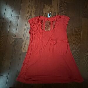 Guess by Marciano Red Short Sleeve Top
